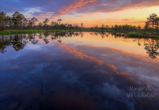 Õhtuse taeva värvid laukas